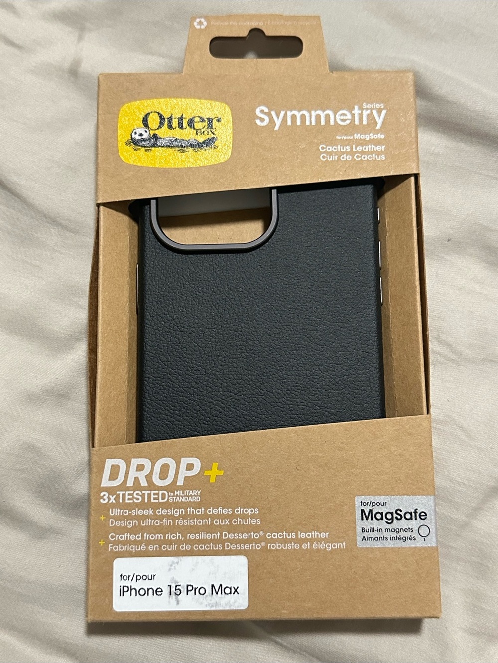 OtterBox Symmetry Cactus Leather iPhone 15 Pro Max Case MagSafe Noir Ash NIB